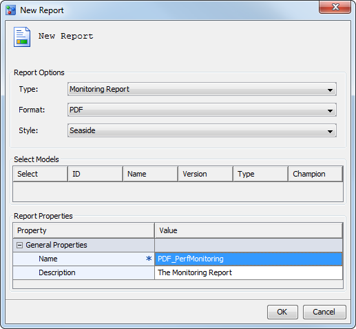 New Report Wizard Monitoring Report in PDF