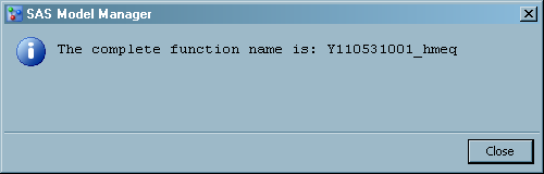 Function Name Verification Message
