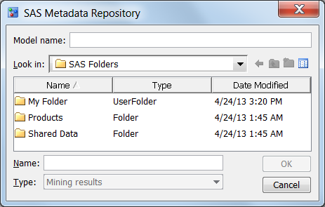 Import Model from SAS Metadata Repository