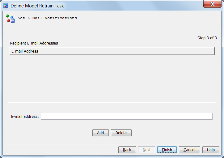 Set E-Mail Notifications for Model Retrain Task