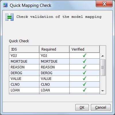 Quick Mapping Check Window