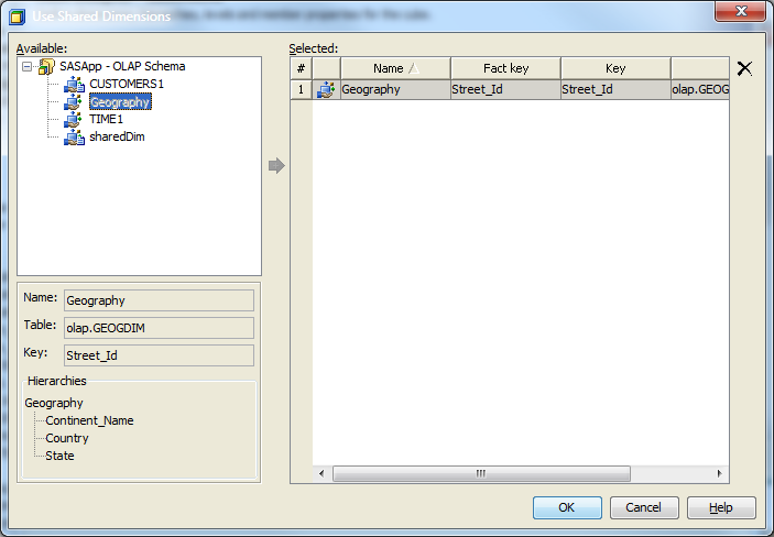 Use Shared Dimensions Dialog Box