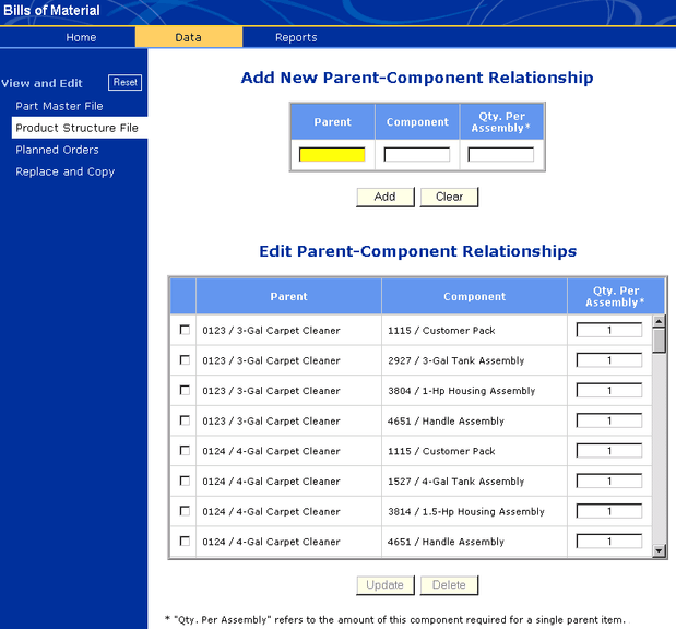 Product Structure File