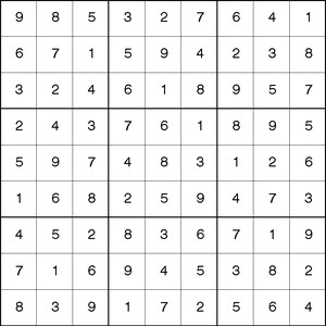 Solution of the Sudoku Grid