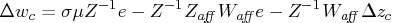 \delta w_c = \sigma \mu z^{-1} e - z^{-1} z_{aff} w_{aff} e - z^{-1} w_{aff} \delta z_c