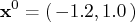 \mathbf{x}^0 = (\,-1.2, 1.0\,)