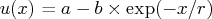 u(x) = a - b x {\rm exp}( -x / r ) 