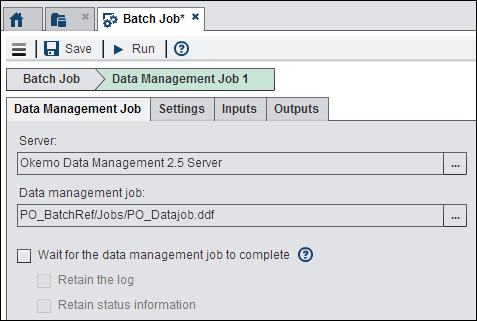 Data Management Job Settings