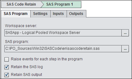 SAS Program Reference Settings