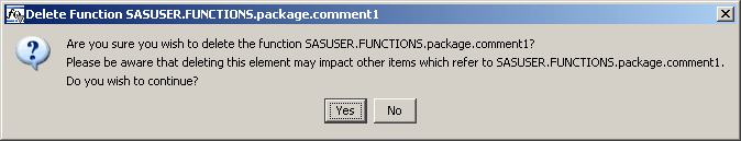 [Delete Function Confirmation Dialog Box]