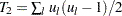 $T_2= \sum _ l \, u_ l(u_ l-1)/2$