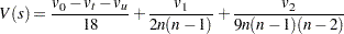 \[ V(s)=\frac{v_0-v_ t-v_ u}{18}+\frac{v_1}{2n(n-1)}+\frac{v_2}{9n(n-1)(n-2)} \]