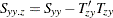 $S_{yy.z} = S_{yy}- T’_{zy} T_{zy}$