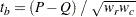 \[ \mr {var}(t_ b) = \frac{1}{w^4} \left( \sum _ i \sum _ j n_{ij} (2wd_{ij} + t_ b v_{ij})^2 - n^3 t_ b^2 (w_ r + w_ c)^2 \right) \]