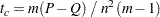 \[ \mr {var}(t_ c) = \frac{4m^2}{(m - 1)^2 n^4} \left( \sum _ i \sum _ j n_{ij} d_{ij}^2 - (P-Q)^2/n \right) \]