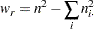 \[ \mr {var_0}(D(C|R)) = \frac{4}{w_ r^2} \left( \sum _ i \sum _ j n_{ij} (A_{ij} - D_{ij})^2 - (P-Q)^2/n \right) \]