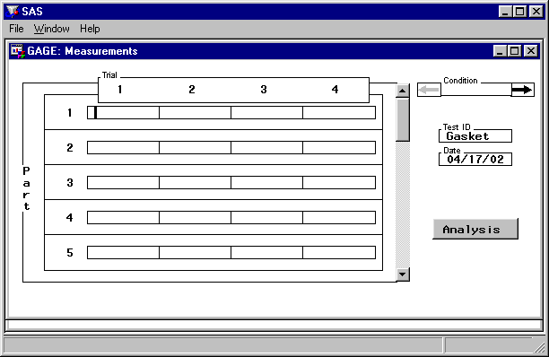  Measurements (Data Entry) Window 