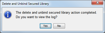delete and unbind secured library window