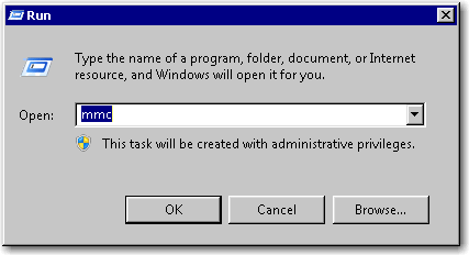 Windows Run dialog box