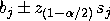 b_{j} \, {+-} \, z_{(1-\alpha/2)} s_{j}