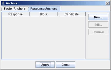 Sample Anchors Dialog Box