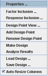 Experiment Menu