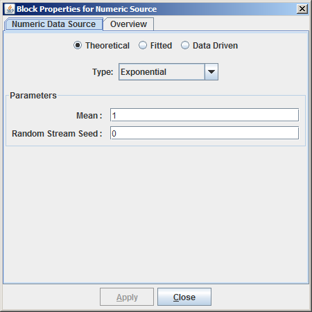 Sample Numeric Source Block Dialog Box