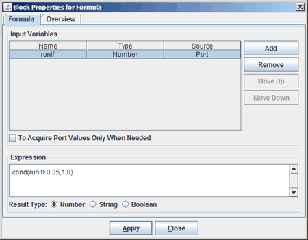 Sample Formula Block Dialog Box