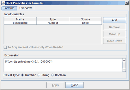 Renege Time Formula Dialog Box