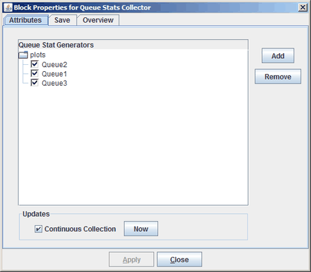 Queue Stats Collector Dialog Box