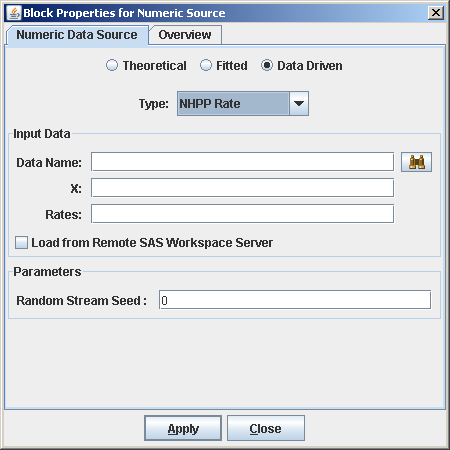 NHPP Rate Option for the Numeric Source Block