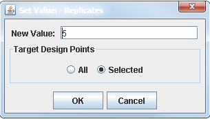 Set Value: Replicates Dialog