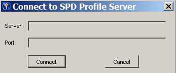 Connect to SPD Performance Profile Server dialog box