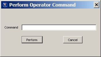 Perform Operator Command window with field for command submission.
