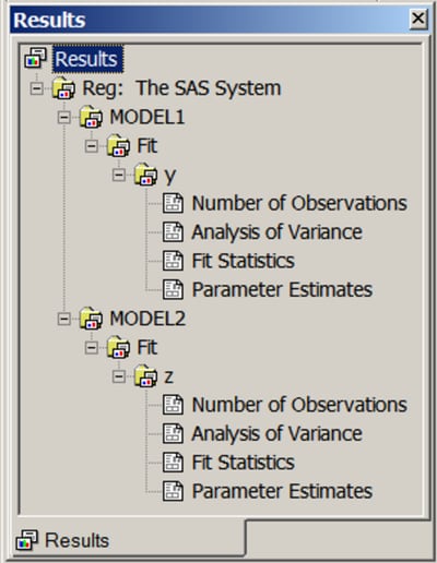  The Results Window from the SAS Explorer