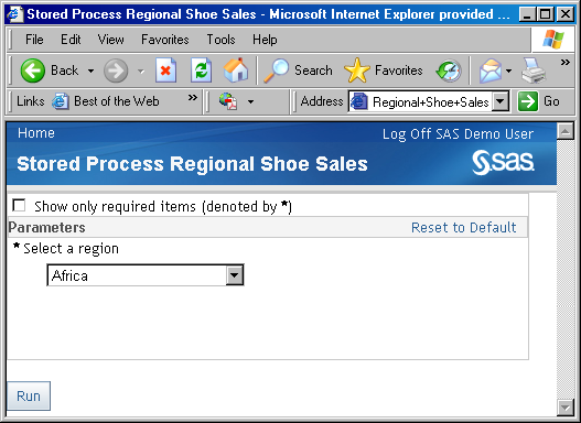 SAS Stored Process Web Application - Property Sheet