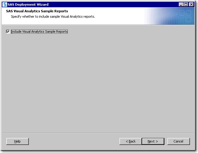 SAS Deployment Wizard Prompt for Sample Reports