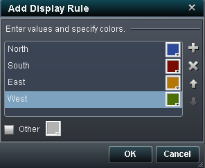 Add Display Rule Window with Values and Colors Specified