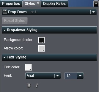 Styles for a Drop-down List Control