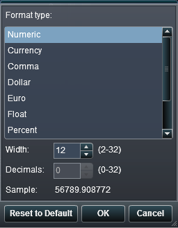 Available Formats for a Measure Data Item