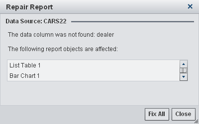 Repair Report Window