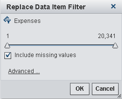 Replace Data Item Filter Window for a Data Item That Uses Continuous Values