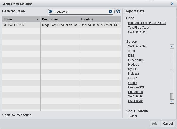 Add Data Source Window with the Import Data Pane