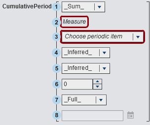 Parameters for the CumulativePeriod operator