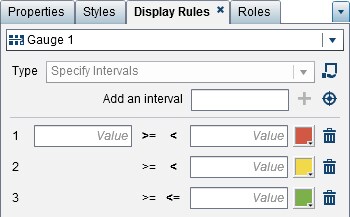 Display Rules Tab for a Gauge