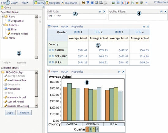 illustration of the OLAP Viewer page