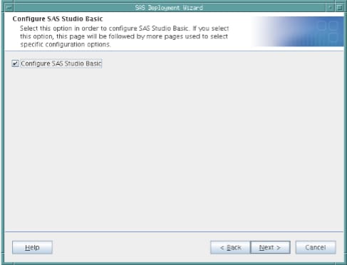 Configure SAS Studio Basic Pane in the SAS Deployment Wizard