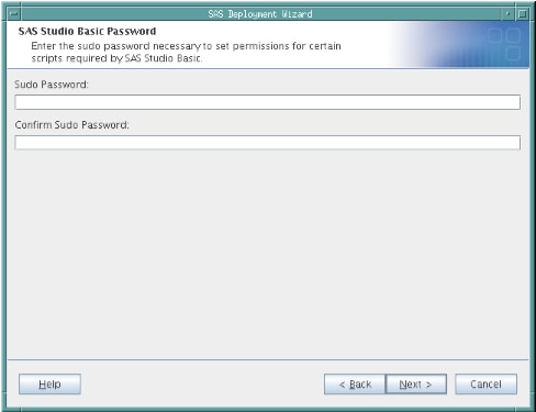 SAS Studio Basic Password Step in the SAS Deployment Wizard