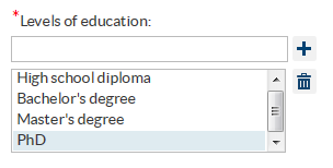 Adding the PhD Value to the Levels of education Option