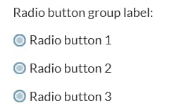Radio button group label with Three Radio Buttons